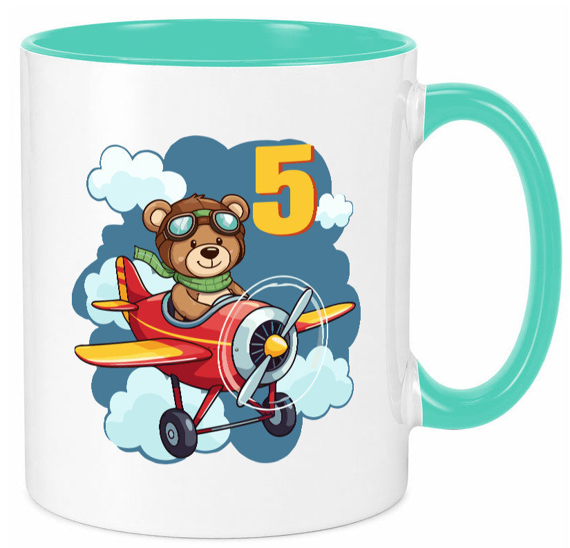 5. Geburtstag | 5 Jahre Kinder Pilot Flugzeug Geschenkidee Humor Tasse