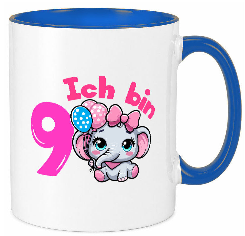 9. Geburtstag | 9 Jahre Elefant Mädchen Geschenk Geschenkidee lustiger Spruch Tasse