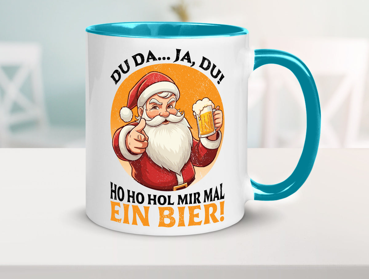 Hol mir mal ein Bier | Ugly Christmas Santa lustig Humor Geschenkidee Geschenk Tasse