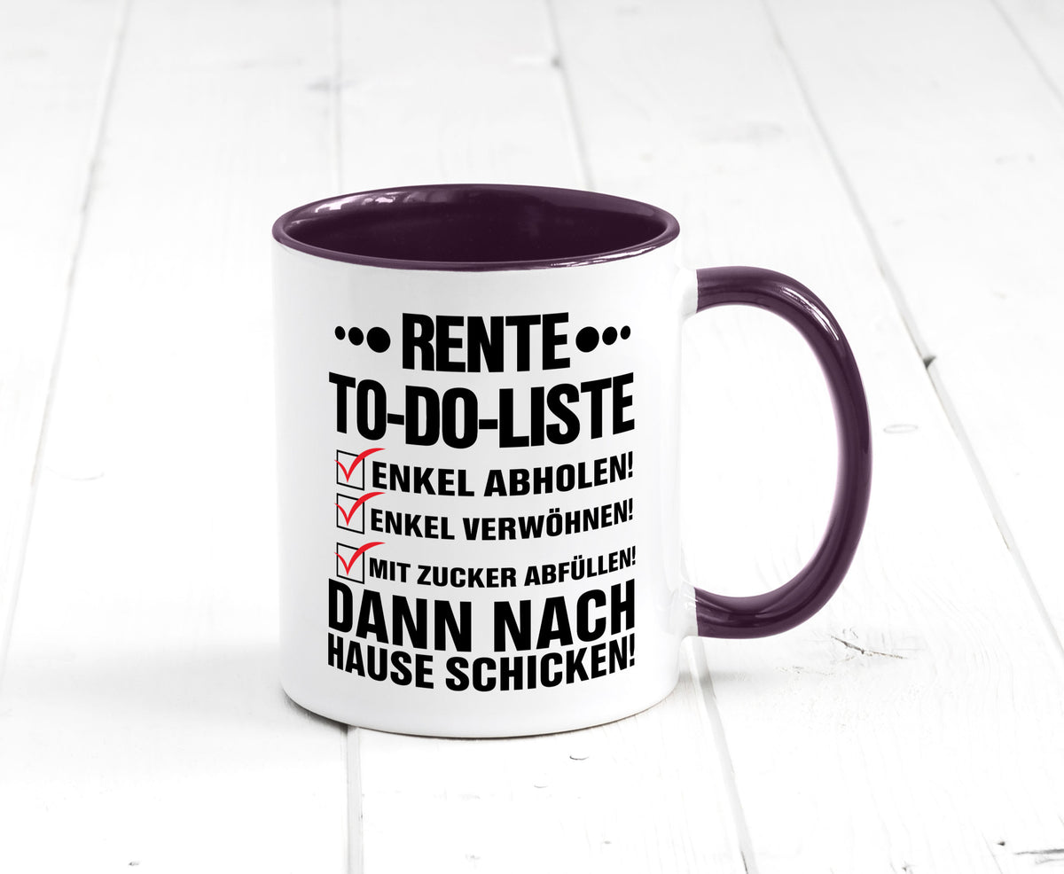 Rente To-Do-Liste | Rentner Tasse Enkel verwöhnen Geschenk Ruhestand Jubiläum