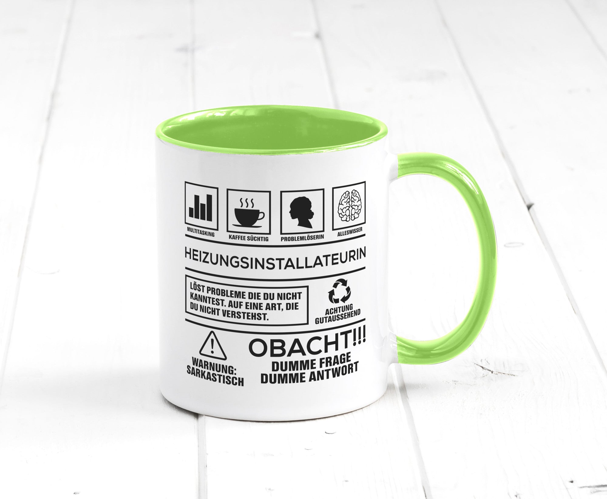 Achtung Probleme Heizungsinstallateurin | Heizung Humor Geschenkidee Tasse
