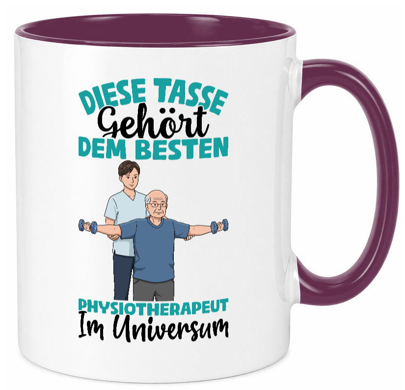 Im Universum: Physiotherapeut Geschenkidee Humor Tasse