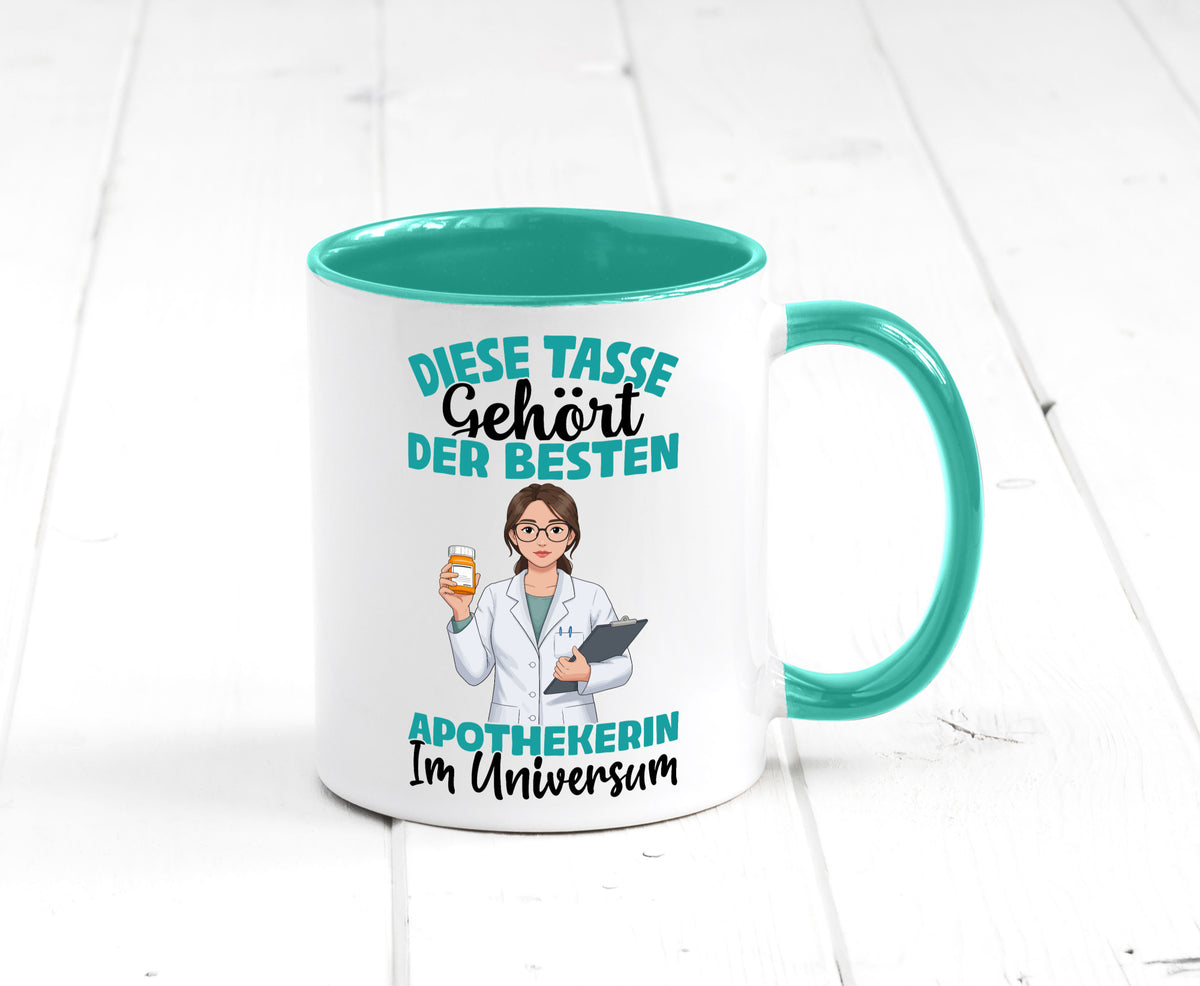 Im Universum: Apothekerin | Apotheke Pharmazie lustiger Spruch Geschenk Humor Tasse