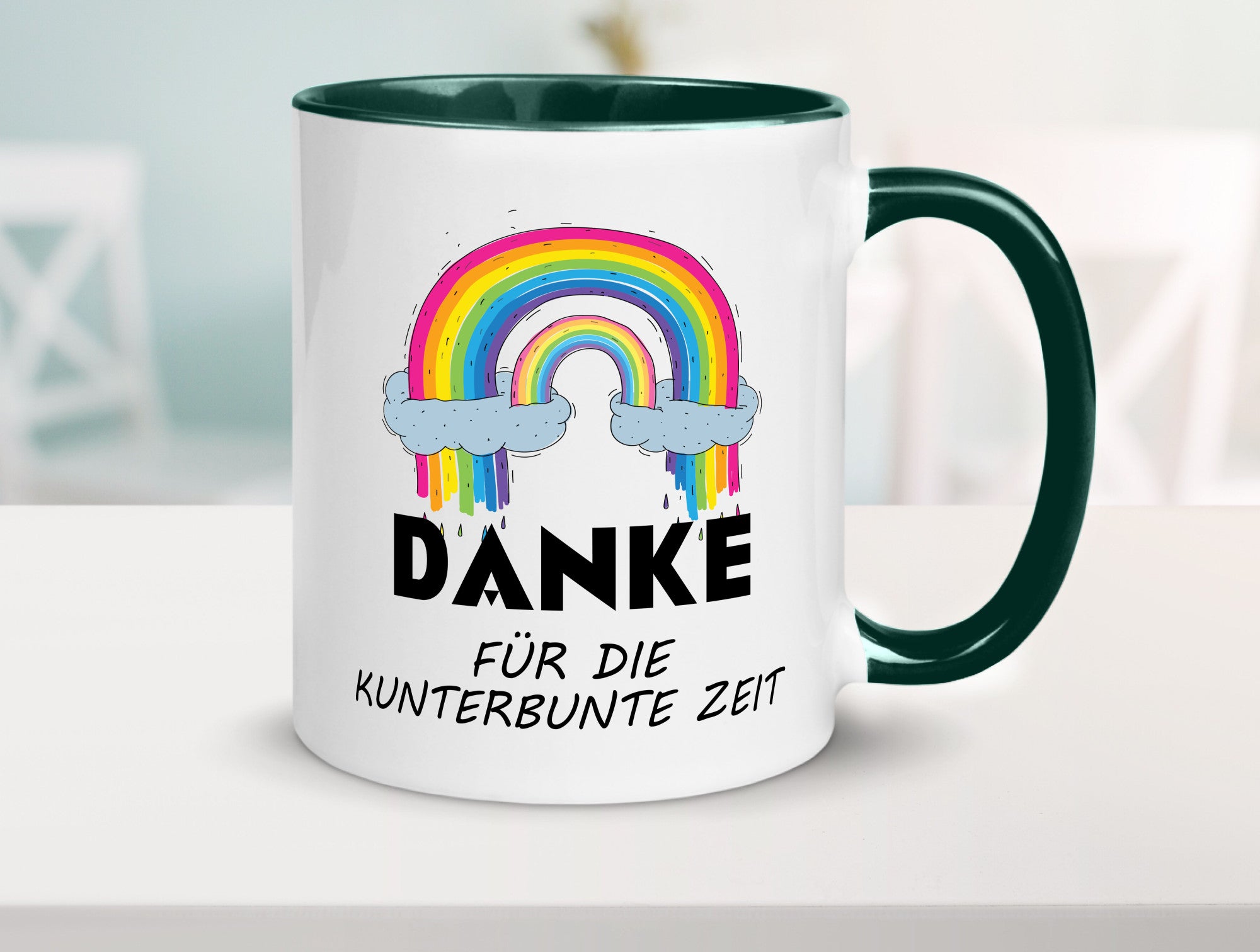 Danke für die Kunderbunte Zeit | Regenbogen lustiger Spruch Geschenk Humor