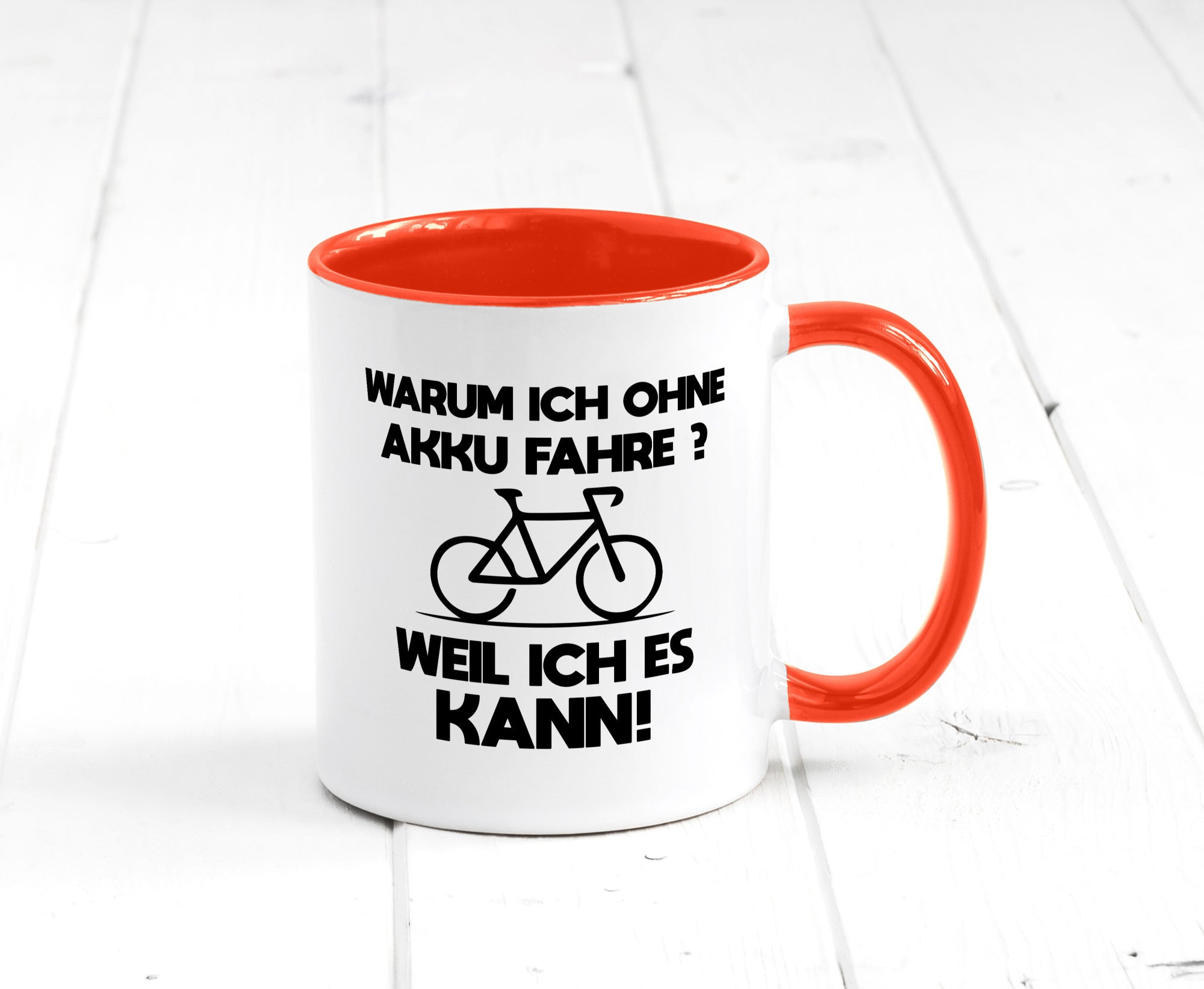 Warum ich ohne Akku fahre weil ichs kann | Radfahren Geschenk Humor