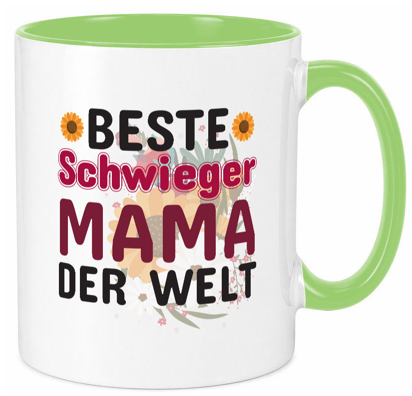 Beste Schwiegermama | Schwiegermutter Tasse Blumen Humor Familie Geschenkidee
