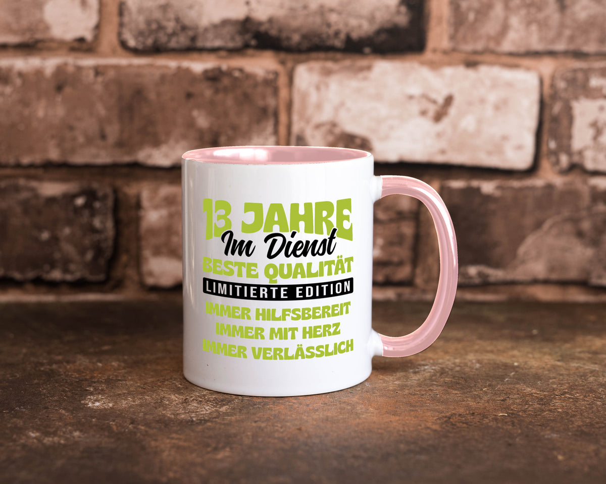 13 Jahre im Dienst | Jubiläum Arbeit v4 lustig Kollegen Büro Geschenk Tasse