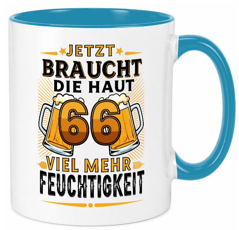 66 braucht die haut mehr Feuchtigkeit | 66. Geburtstag Humor Geschenkidee Tasse