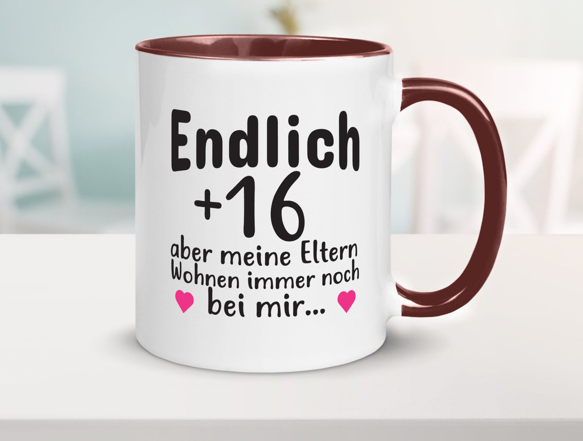 Endlich 16 | Geburtstag Tasse Spruch Mädchen Geschenkidee Humor