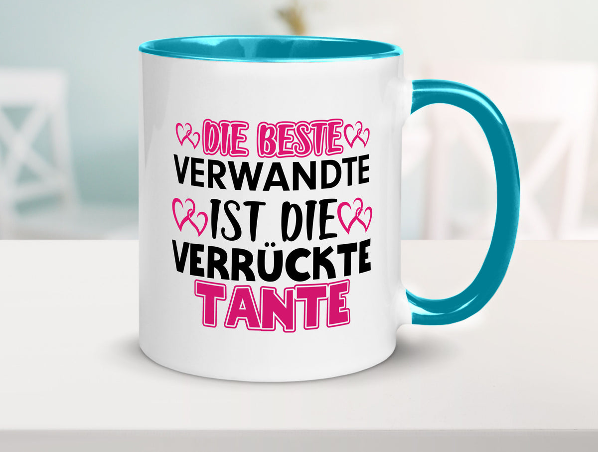 Verrückte Tante | Spruch Patentante Verwandtschaft lustiger Geschenk Humor Tasse