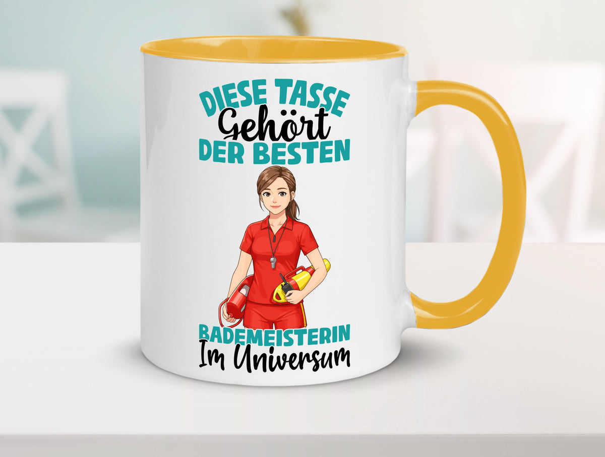 Im Universum: Bademeisterin | Schwimmmeisterin Geschenk Humor Geschenkidee Tasse