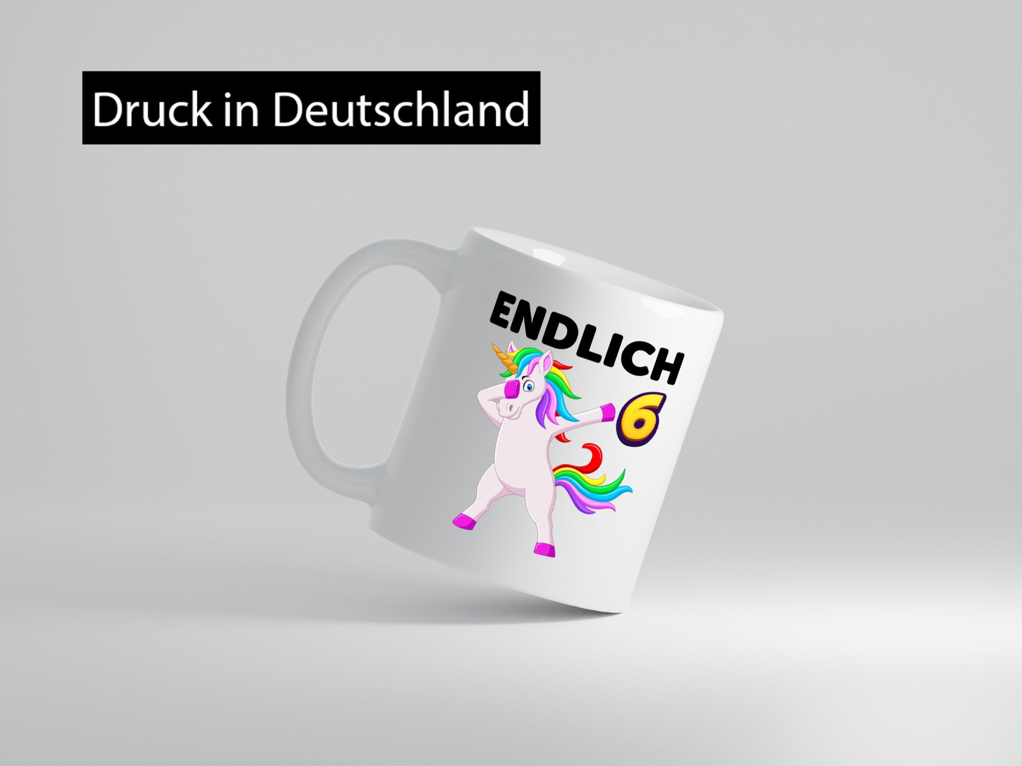 6. Geburtstag | endlich 6 Jahre Einhorn Mädchen Geschenkidee Humor Tasse