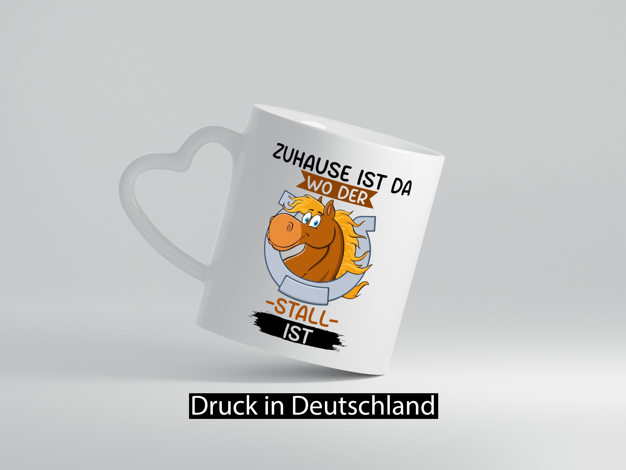 Zuhause ist da wo der Stall | Pferde Reiten Geschenkidee Humor Tasse
