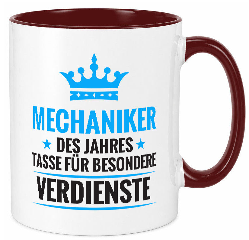 Besonderer Verdienst: Mechaniker | KFZ Werkstatt Geschenkidee Humor Tasse