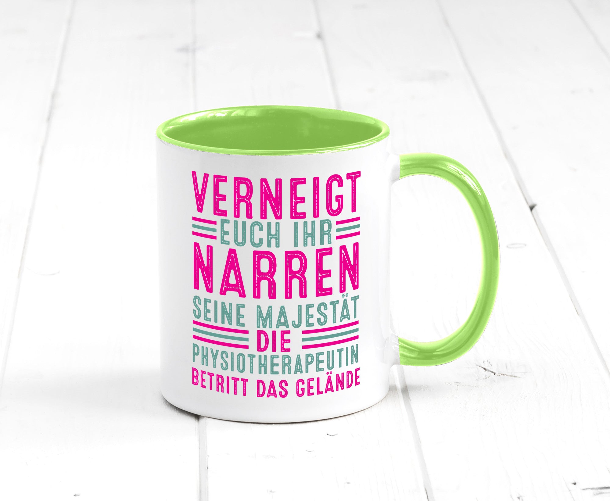 Verneigt euch: Physiotherapeutin Humor Geschenkidee Tasse