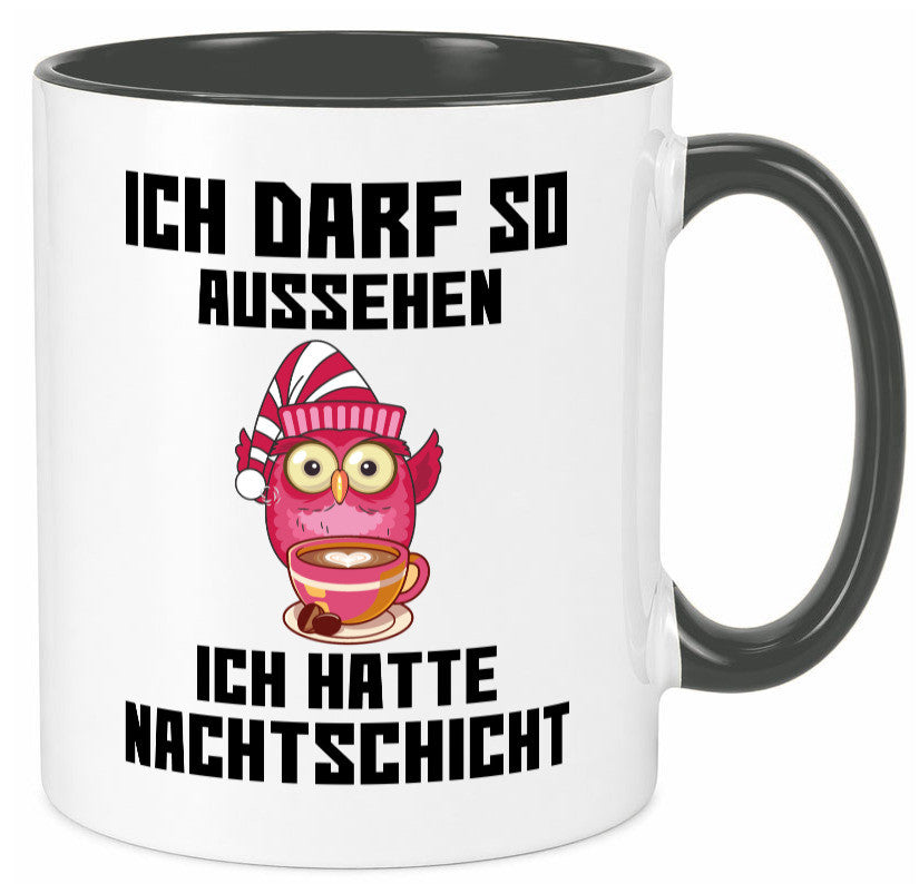 Nachtschicht Eule | Spruch Arbeit müde Nachtjob Geschenkidee Kollegen Büro Tasse