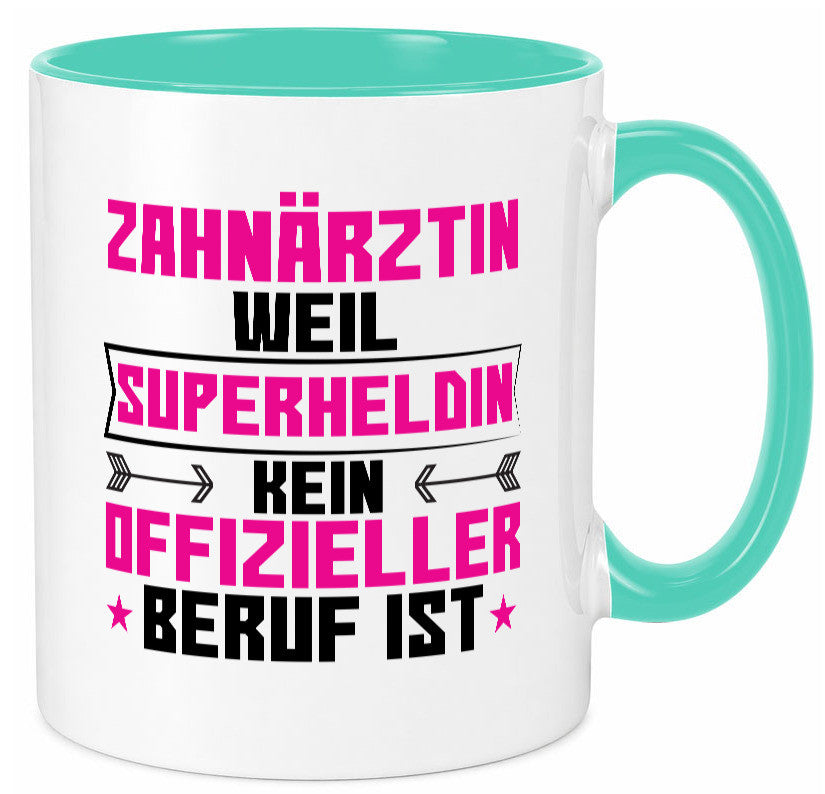 Superheldin Zahnärztin | Zahnmedizin Beruf Geschenkidee Arbeit Kollegen Büro Tasse