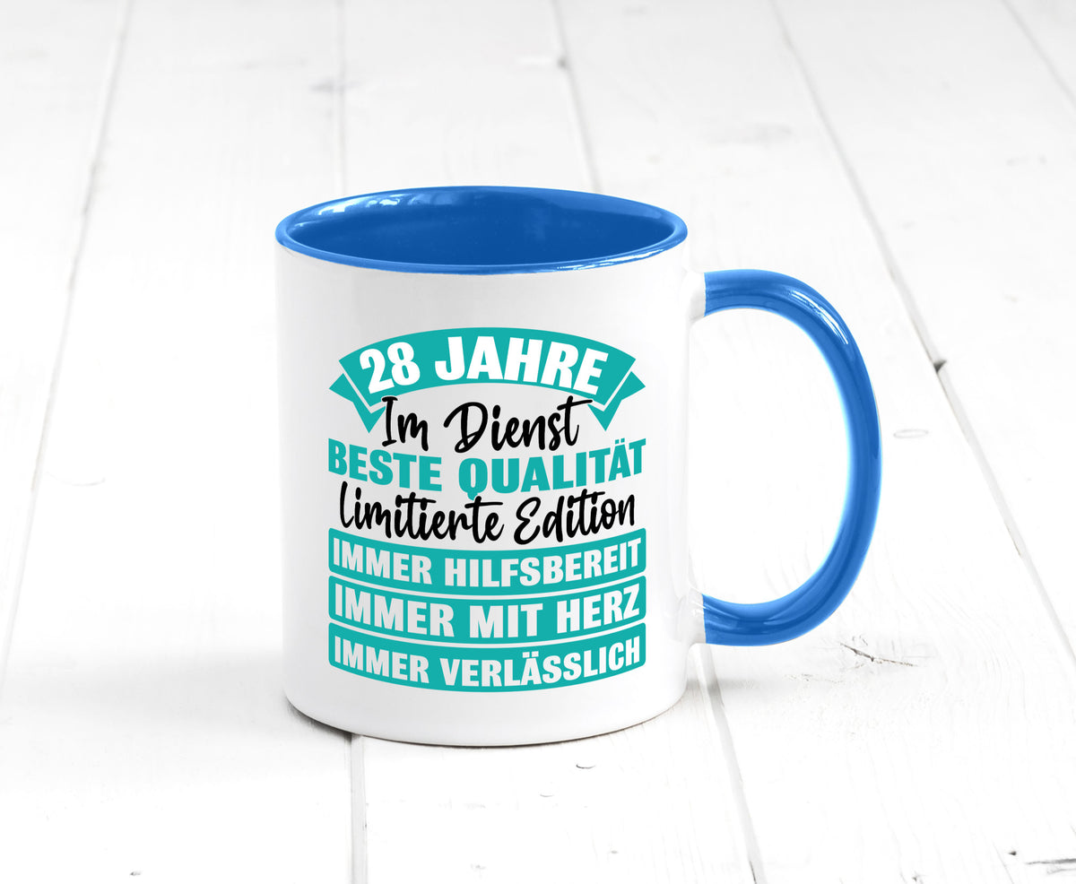 28 Jahre im Dienst | Jubiläum Arbeit lustig Kollegen Büro Geschenk Tasse