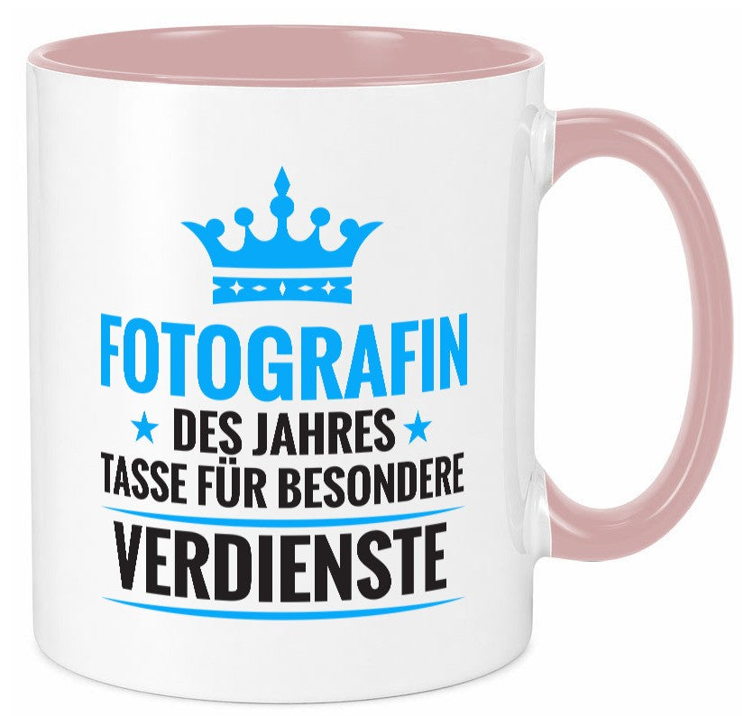 Besonderer Verdienst: Fotografin | Fotografie Kamera lustig Humor Geschenkidee Tasse