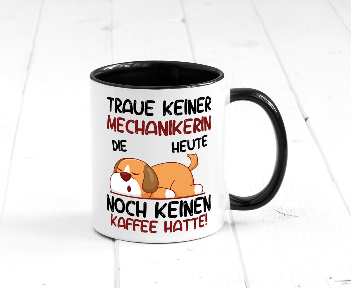 Traue keiner Mechanikerin | KFZ Humor Geschenkidee Tasse