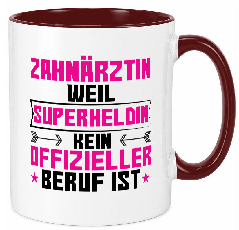 Superheldin Zahnärztin | Zahnmedizin Beruf Geschenkidee Arbeit Kollegen Büro Tasse