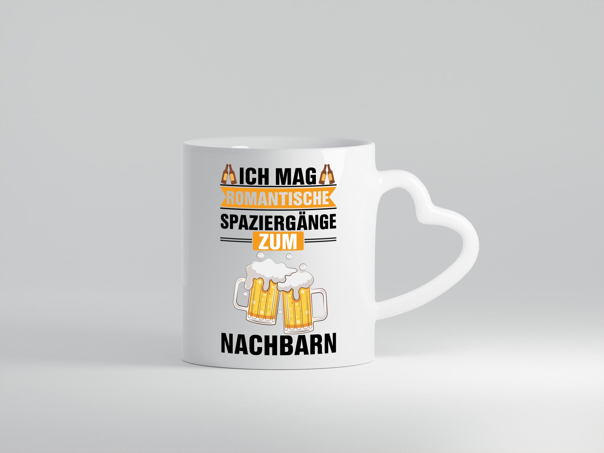 Romantische Spaziergänge zum Nachbarn | Bier lustiger Spruch Geschenk Familie