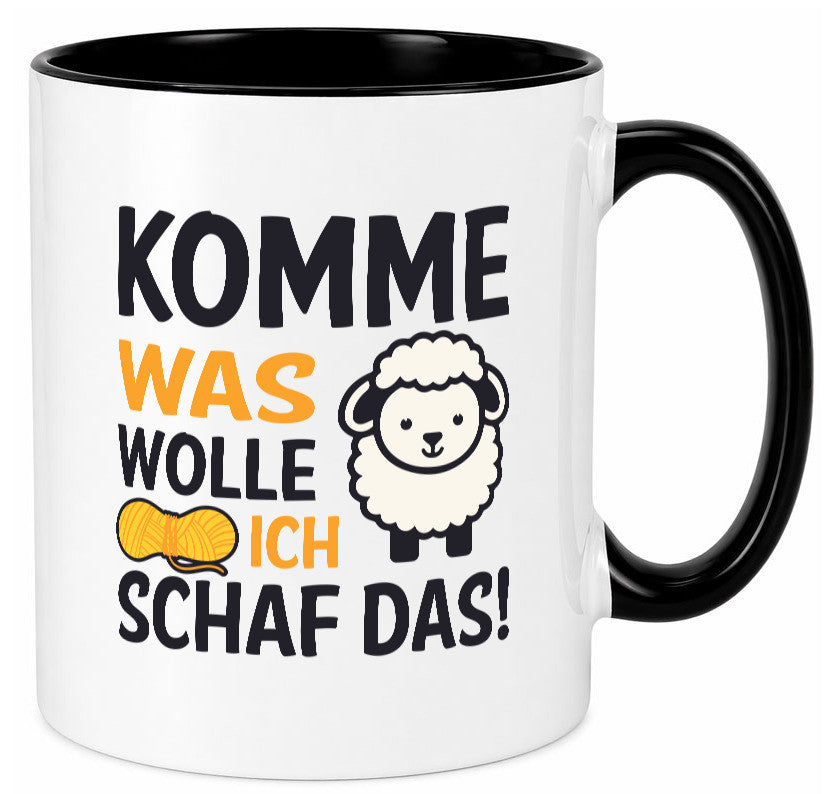 Komme was wolle, ich schaf das | Wolle Humor Geschenkidee Tasse