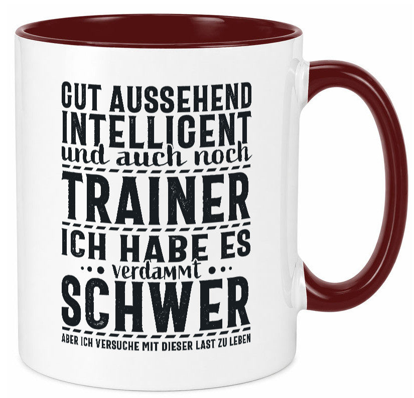 Gut aussehender Trainer |gestrichelte Linie | Punkte lustiger Spruch Geschenk