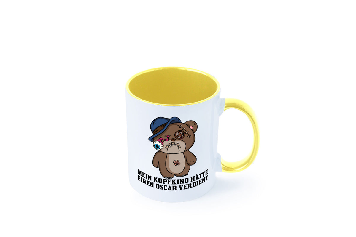 Mein Kopfkino hätte Oscar verdient | kaputter Bär Comic lustiger Spruch Tasse
