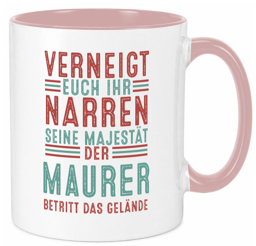Verneigt euch: Maurer | Bau Handwerker lustiger Spruch Geschenk Humor Tasse
