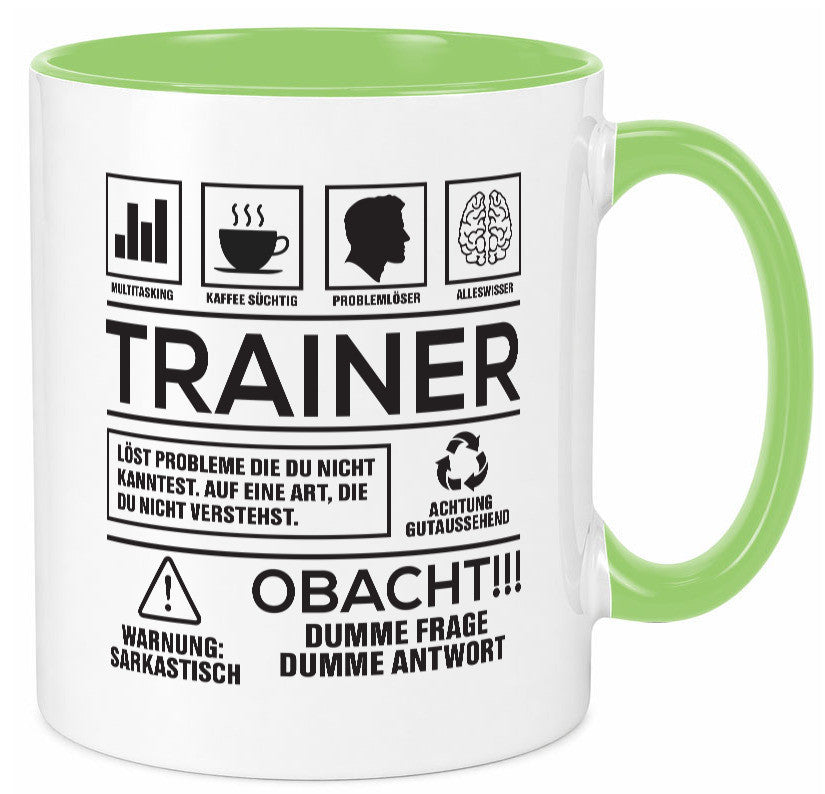 Achtung Probleme Trainer | Verein Sport lustig Humor Geschenkidee Geschenk Tasse