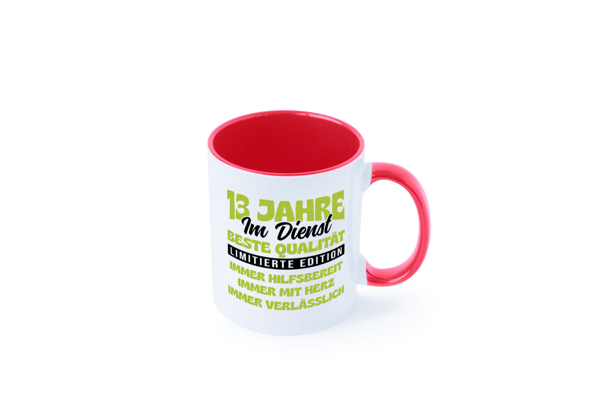13 Jahre im Dienst | Jubiläum Arbeit v4 lustig Kollegen Büro Geschenk Tasse