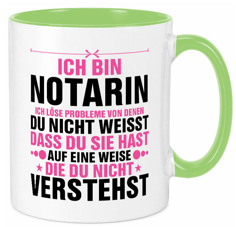 Löse Probleme: Notarin | Juristin v2 lustiger Spruch Geschenk Humor Tasse