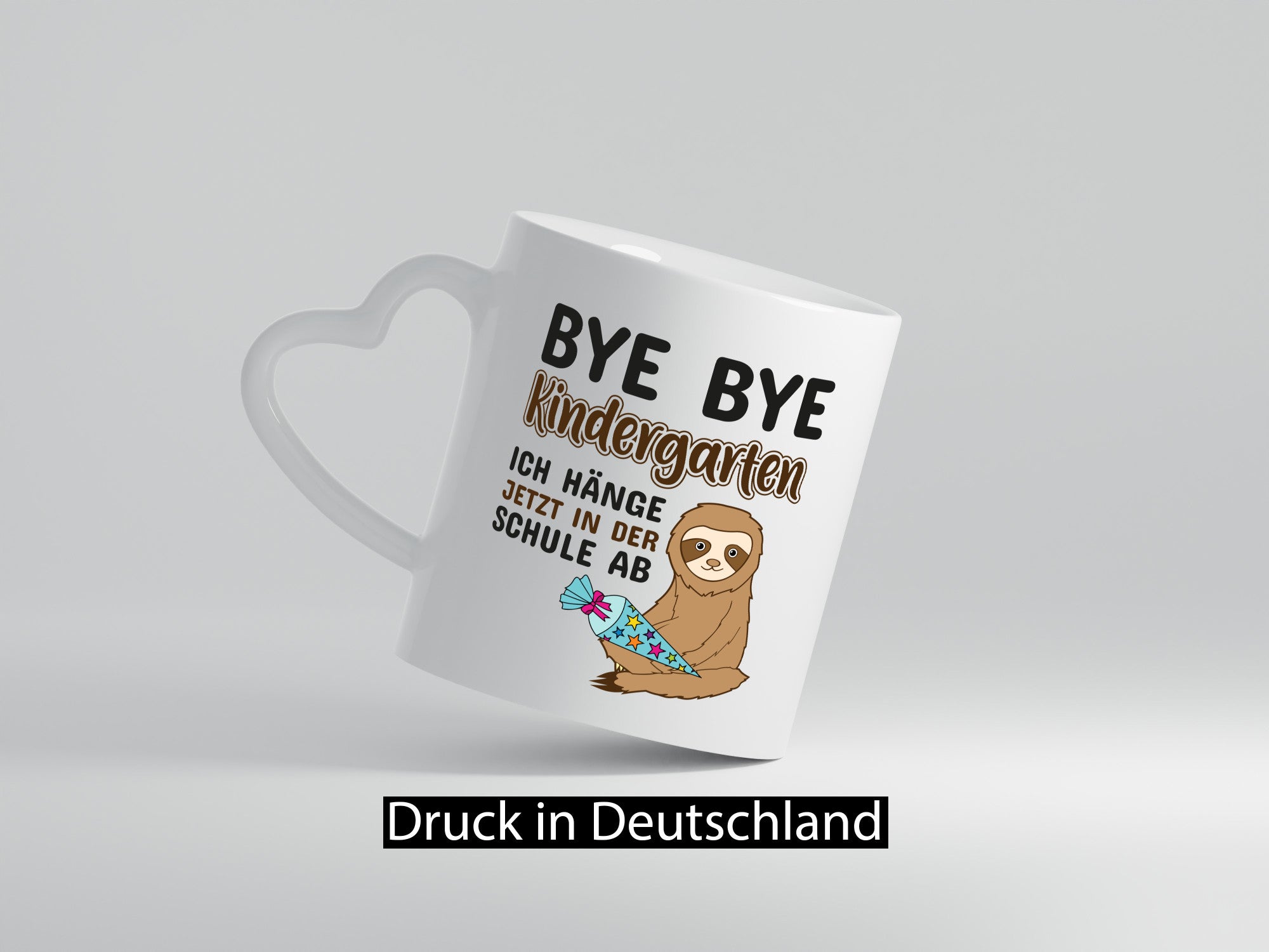 Bye Kindergarten | Schulkind Tasse Faultier Motiv lustig Tierliebhaber Humor