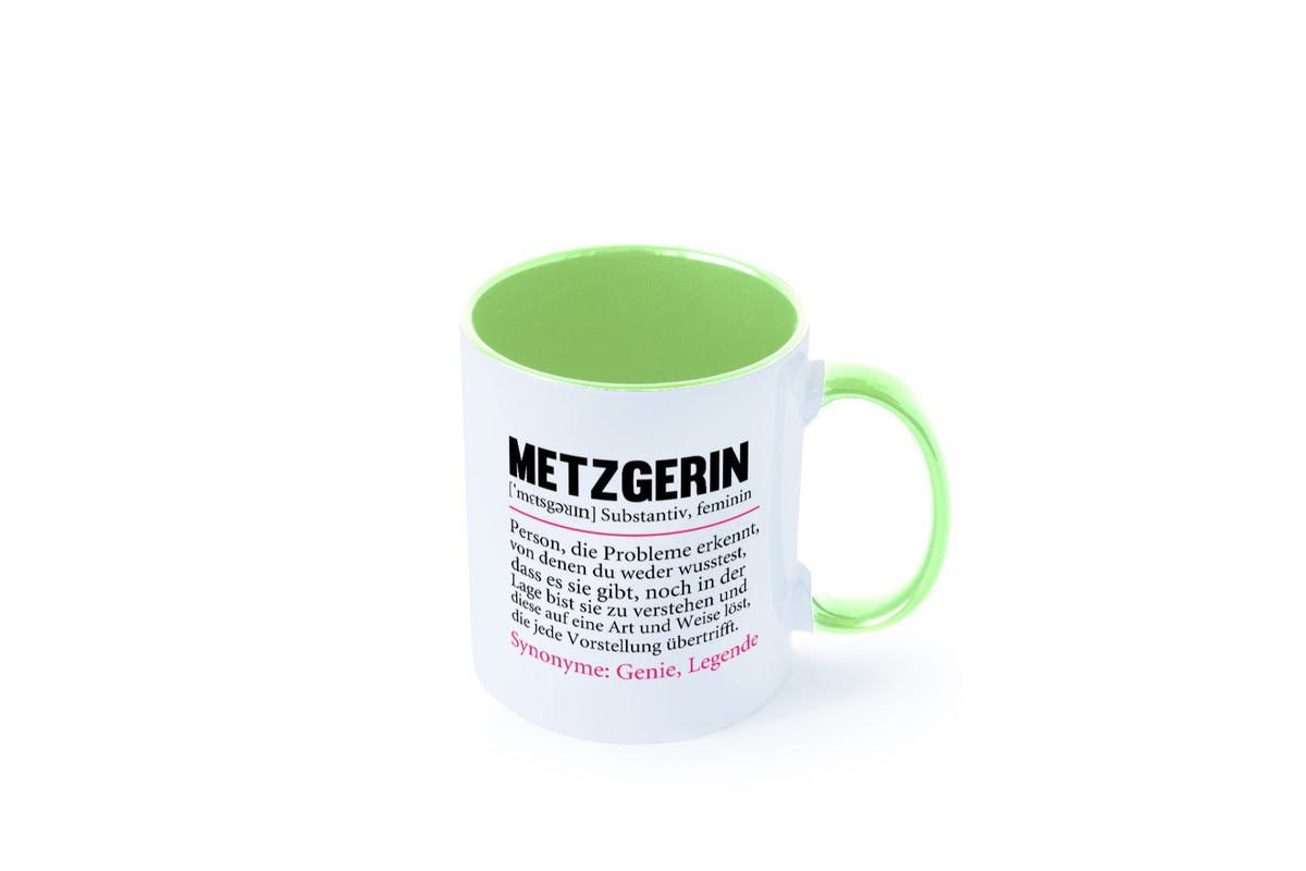 Metzgerin | lustig Fleischerin Humor v2 lustiger Spruch Geschenk Geschenkidee Tasse
