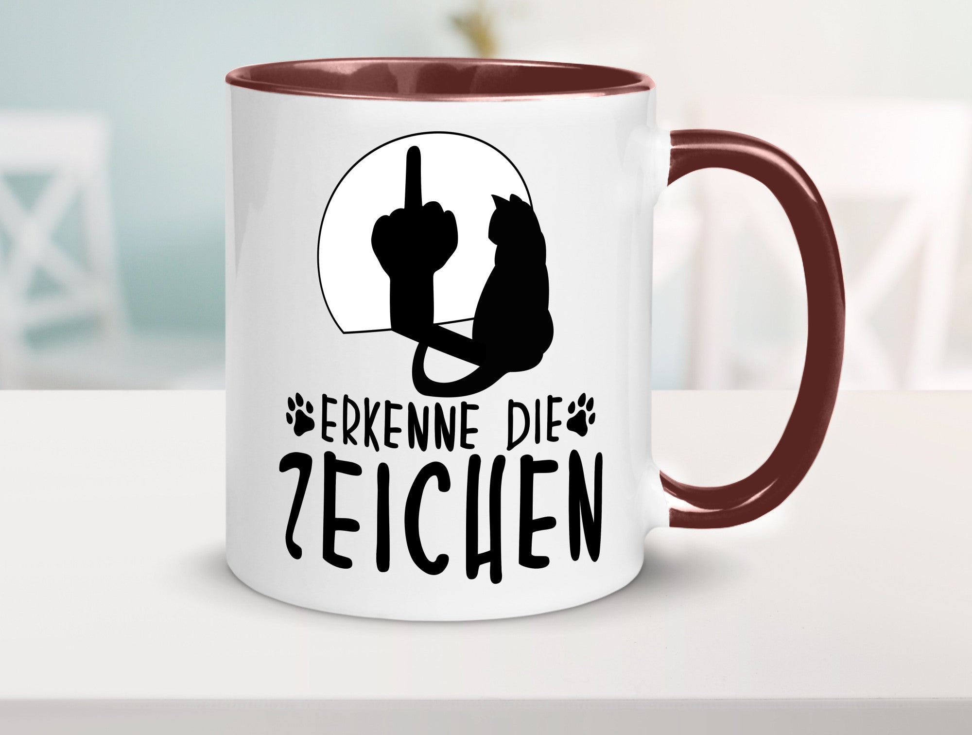 Erkenne die Zeichen | Katze Humor Tierliebhaber Geschenkidee Tasse