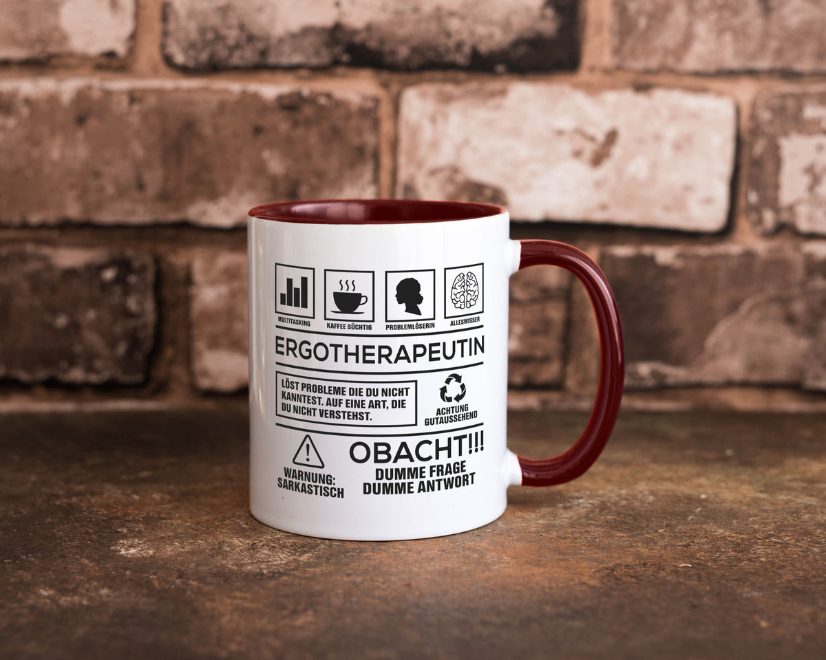 Achtung Probleme Ergotherapeutin | Ergotherapie lustiger Spruch Geschenk Humor Tasse