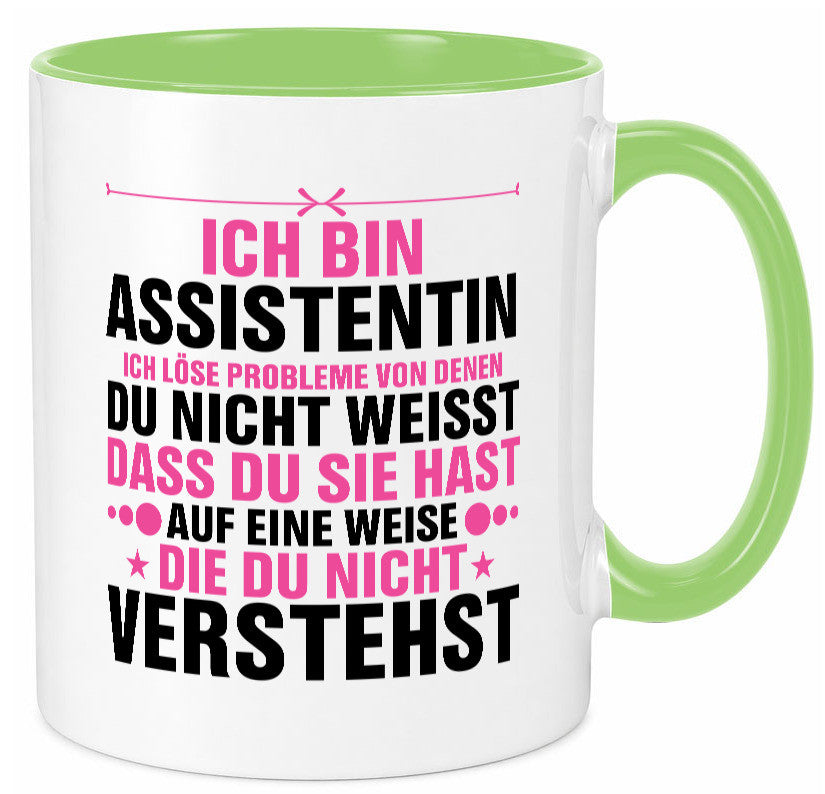 Löse Probleme: Assistentin | Assistenz Hilfskraft lustig Humor Geschenkidee Tasse