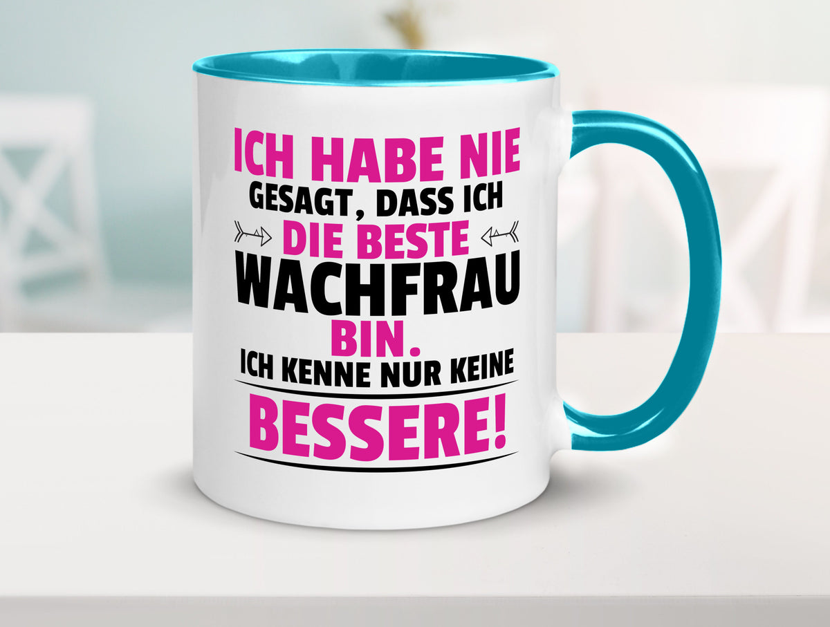 Die Beste Wachfrau | Wachpersonal Nachtwächter lustig Humor Geschenkidee Tasse