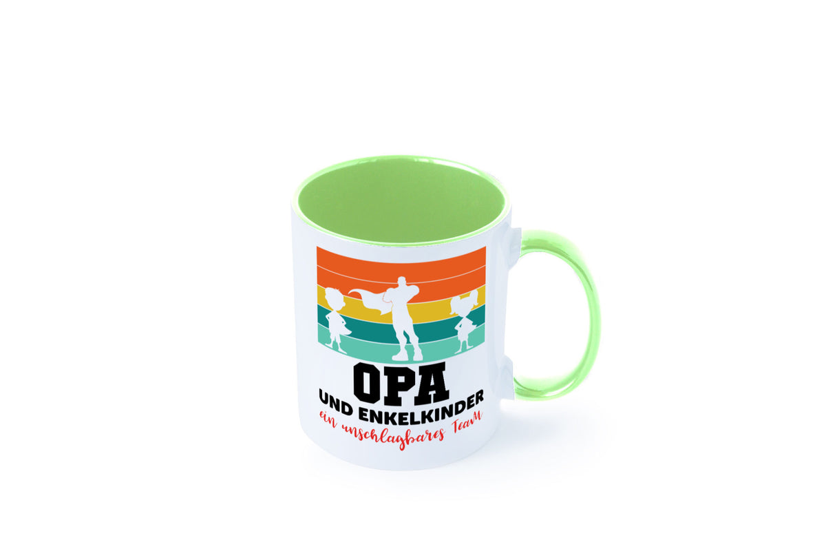 Opa und Enkelkinder ein unschlagbares Team Geschenkidee Familie Humor Tasse
