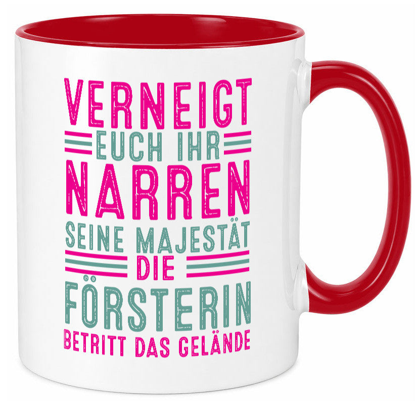 Verneigt euch: Försterin | Forst Arbeit v2 Geschenkidee Kollegen Büro Humor Tasse