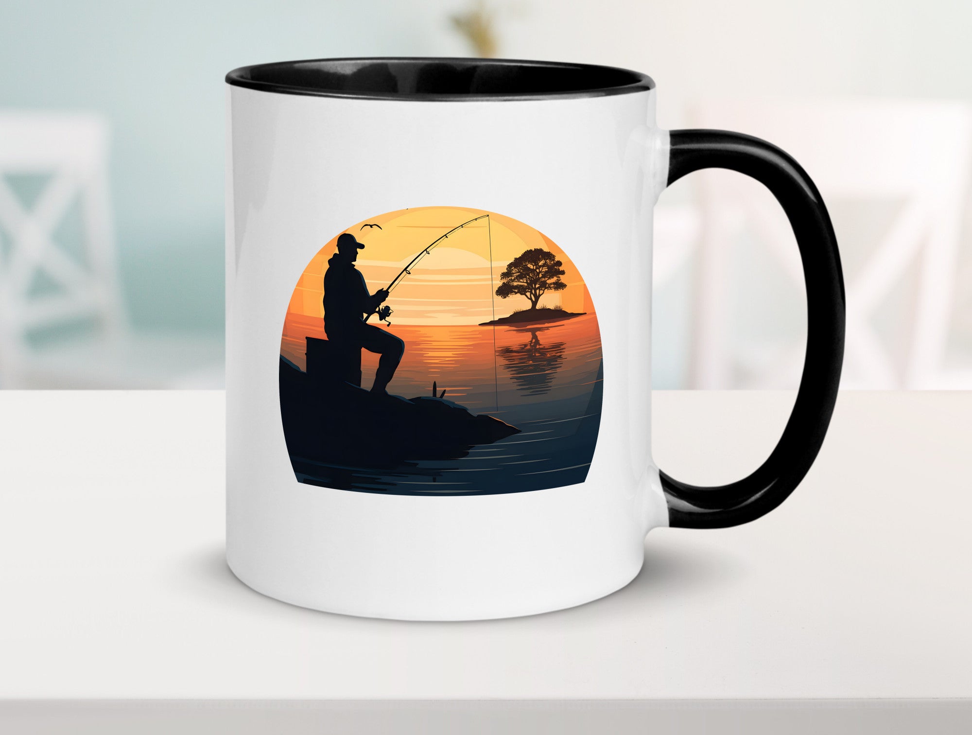 Angler | Sonnenuntergang Fischer Fische Angeln v2 Geschenk Humor Geschenkidee