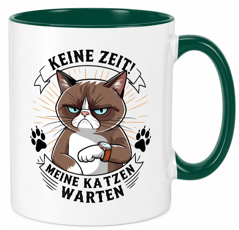 Keine Zeit meine Katzen Warten | Schwarze Katze Geschenkidee Tierliebhaber