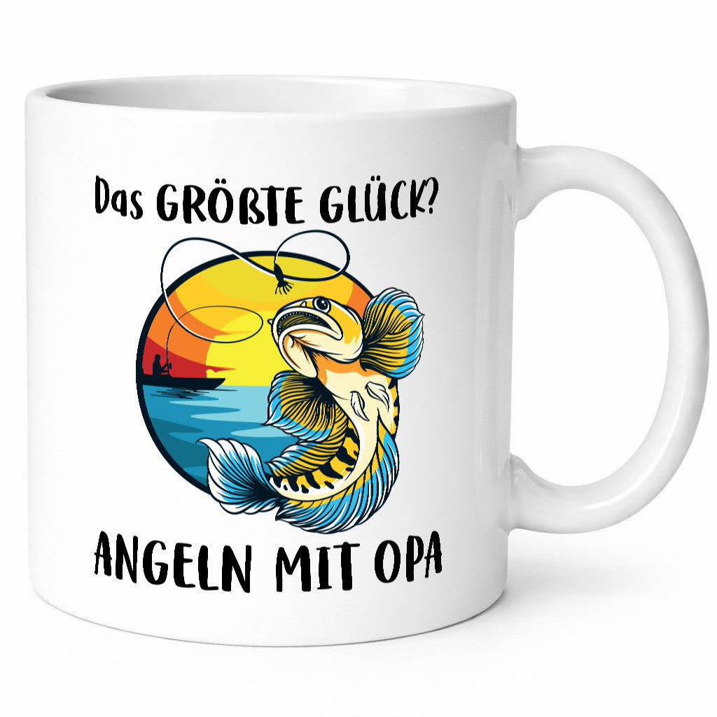 Das größte Glück angeln mit Opa | Angler Geschenkidee Familie Humor Tasse