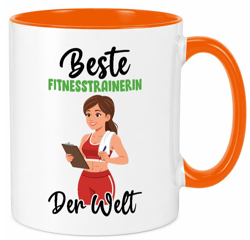 Beste Fitnesstrainerin | Trainerin Sport v2 lustiger Spruch Geschenk Humor Tasse