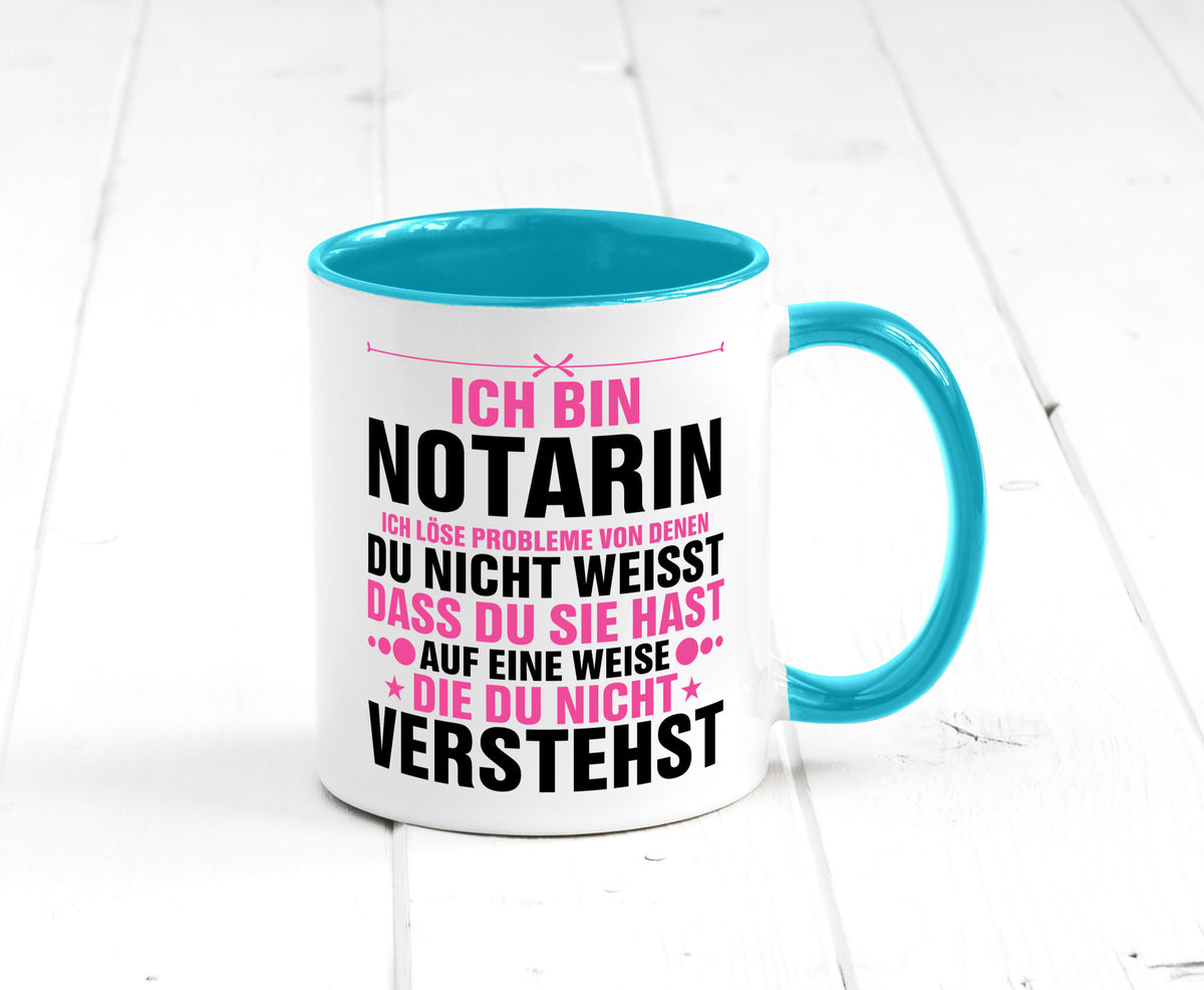 Löse Probleme: Notarin | Juristin v2 lustiger Spruch Geschenk Humor Tasse