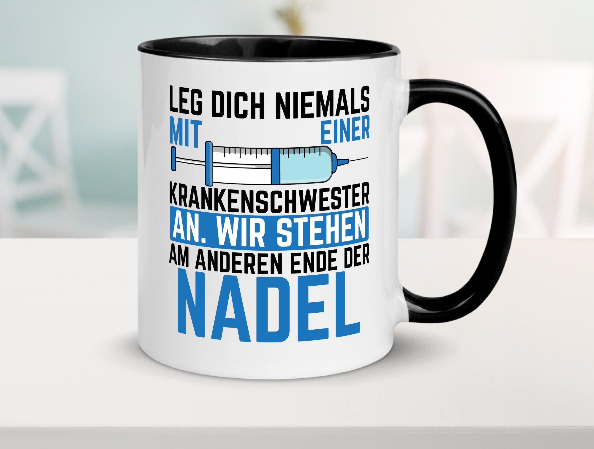Krankenschwester anlegen | Nadel Spritze Klinik Spruch Geschenkidee Humor Tasse