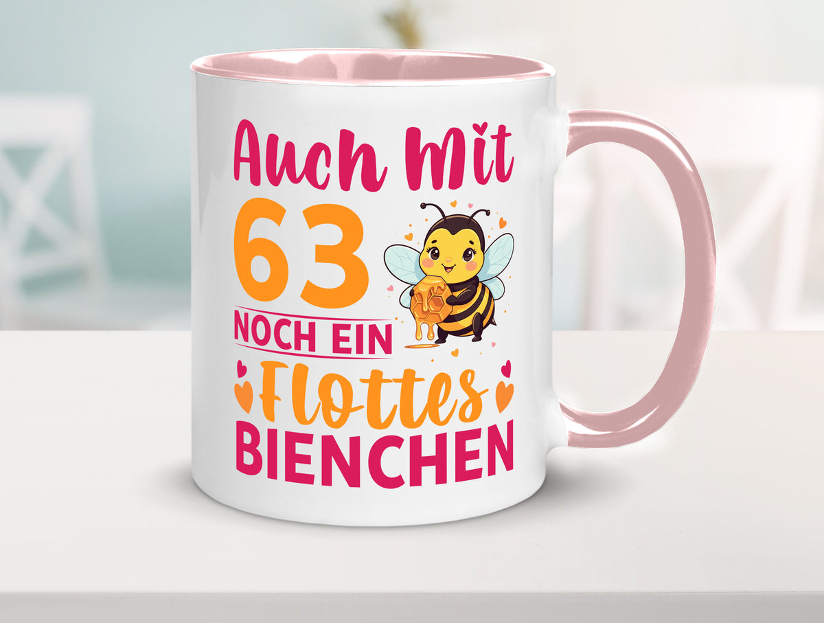 63. Geburtstag | Flottes Bienchen 63 Jahre lustiger Spruch Geschenk Tasse