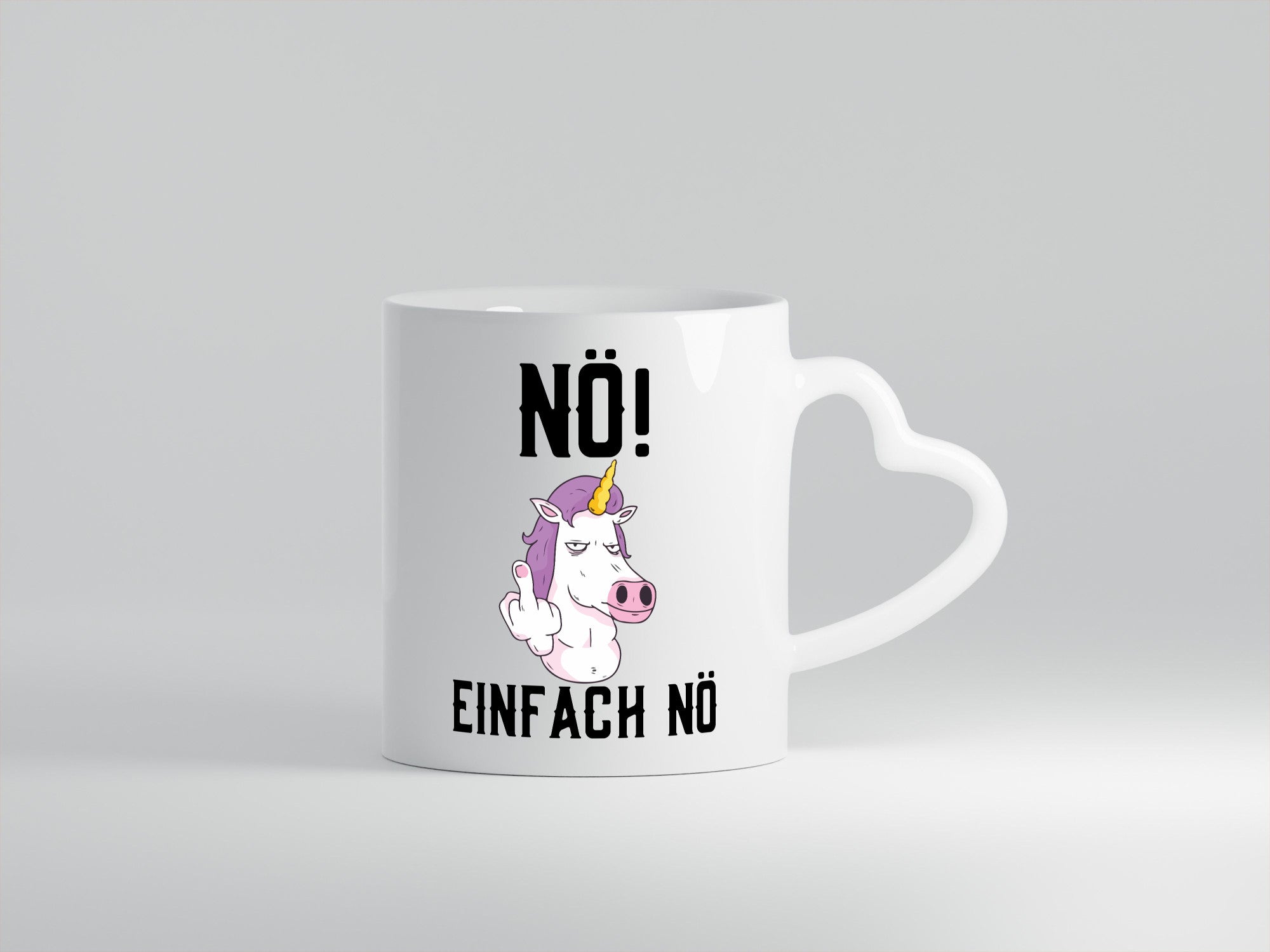 Einfach Nö | Keinen Bock Einhorn Mittelfinger Comic Geschenkidee Humor Tasse