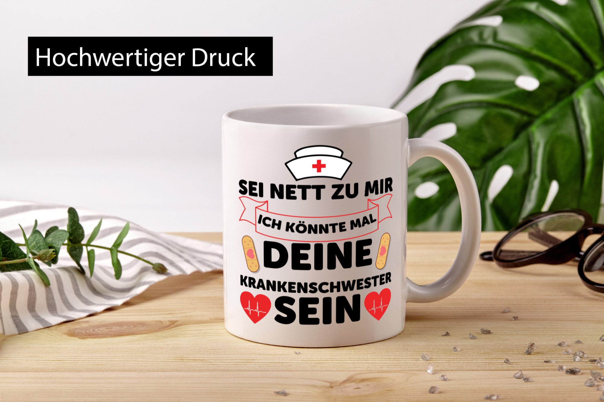 Ich könnte deine Krankenschwester sein | Pflegekraft Geschenkidee Humor Tasse